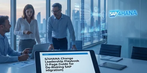 S/4HANA Change Leadership Playbook (1-Page Guide for De-Risking SAP Migration)